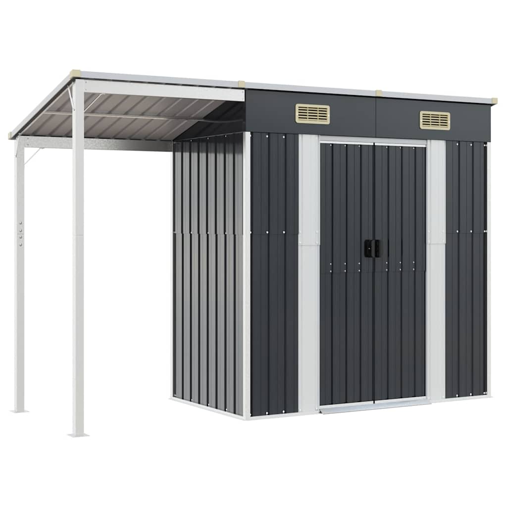 Vrtna kućica s produženim krovom antracit 277x107x181cm čelik