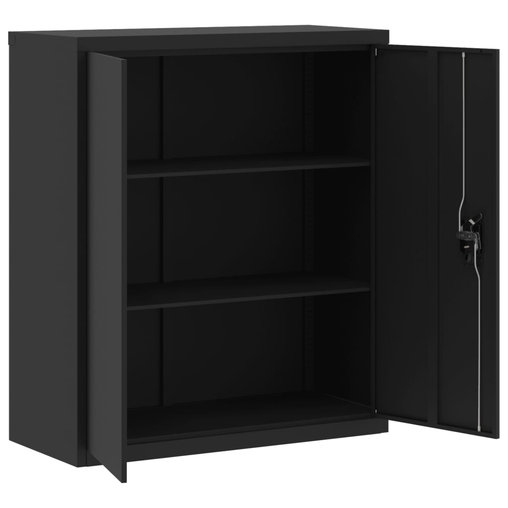 Ormarić za spise crni 90 x 40 x 105 cm čelični