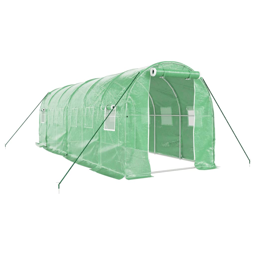 Staklenik s čeličnim okvirom zeleni 12 m² 6 x 2 x 2 m