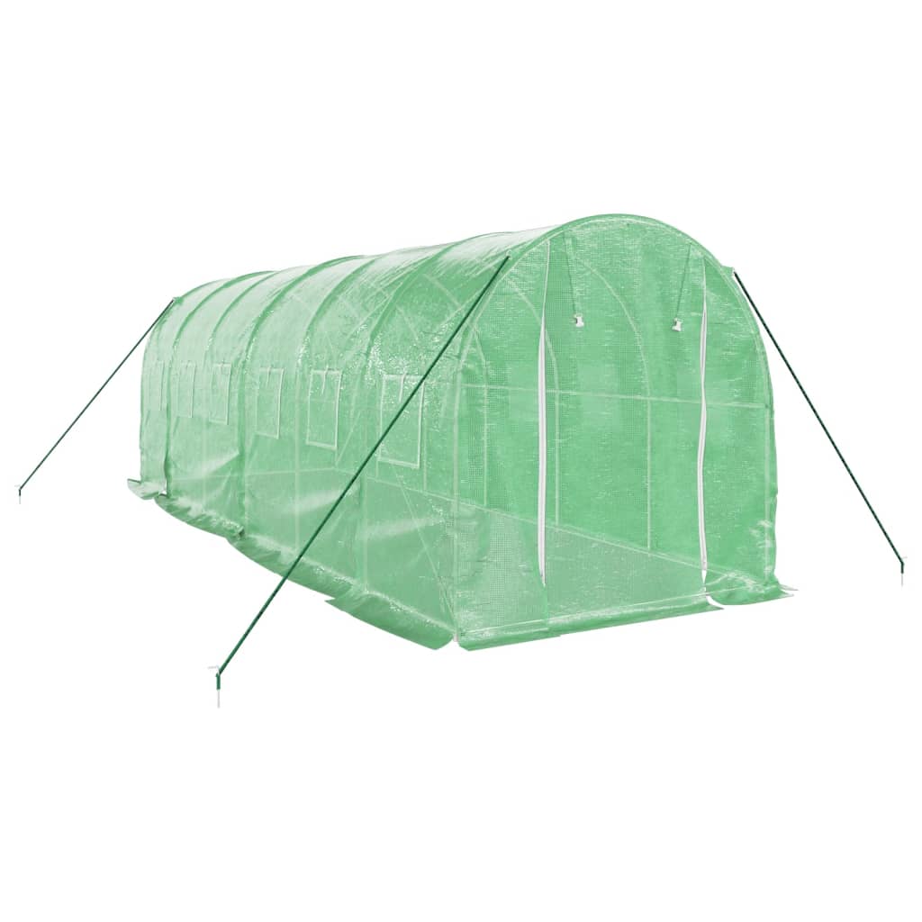 Staklenik s čeličnim okvirom zeleni 12 m² 6 x 2 x 2 m