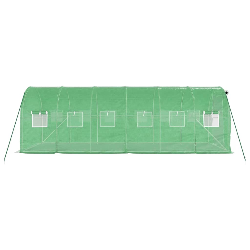 Staklenik s čeličnim okvirom zeleni 12 m² 6 x 2 x 2 m