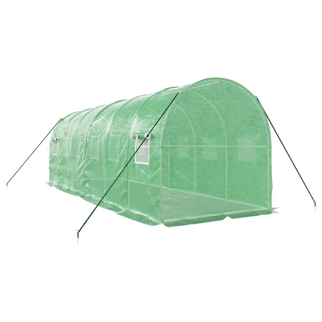 Staklenik s čeličnim okvirom zeleni 12 m² 6 x 2 x 2 m