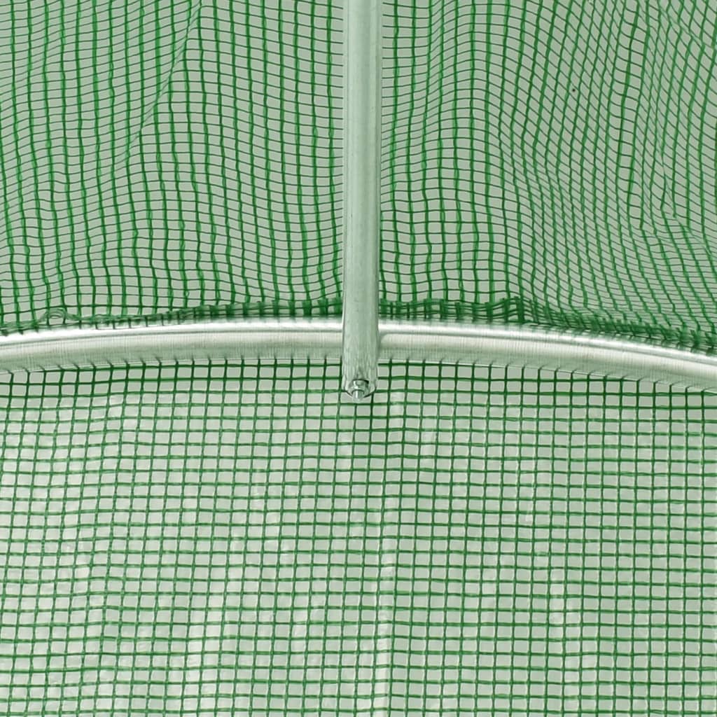 Staklenik s čeličnim okvirom zeleni 16 m² 8 x 2 x 2 m
