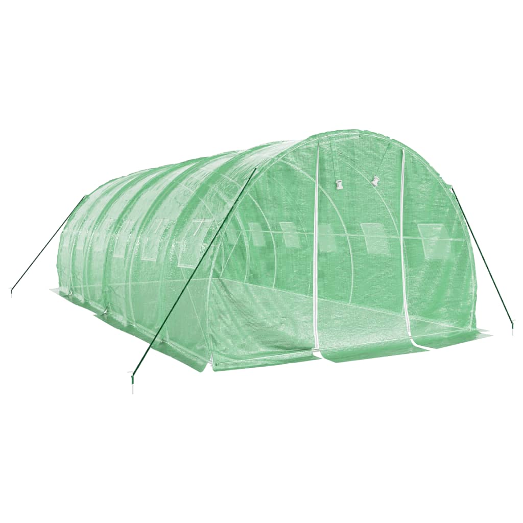Staklenik s čeličnim okvirom zeleni 18 m² 6 x 3 x 2 m