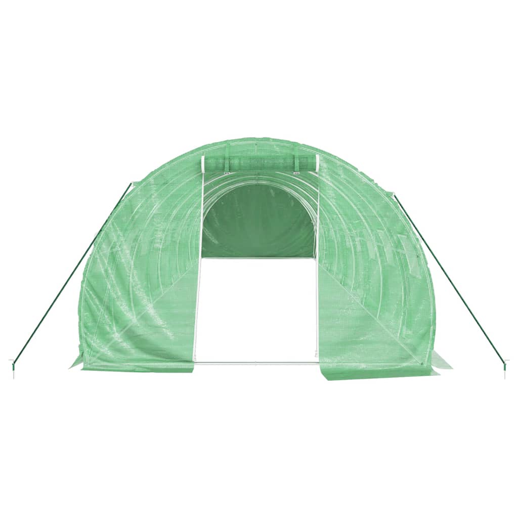 Staklenik s čeličnim okvirom zeleni 30 m² 10 x 3 x 2 m