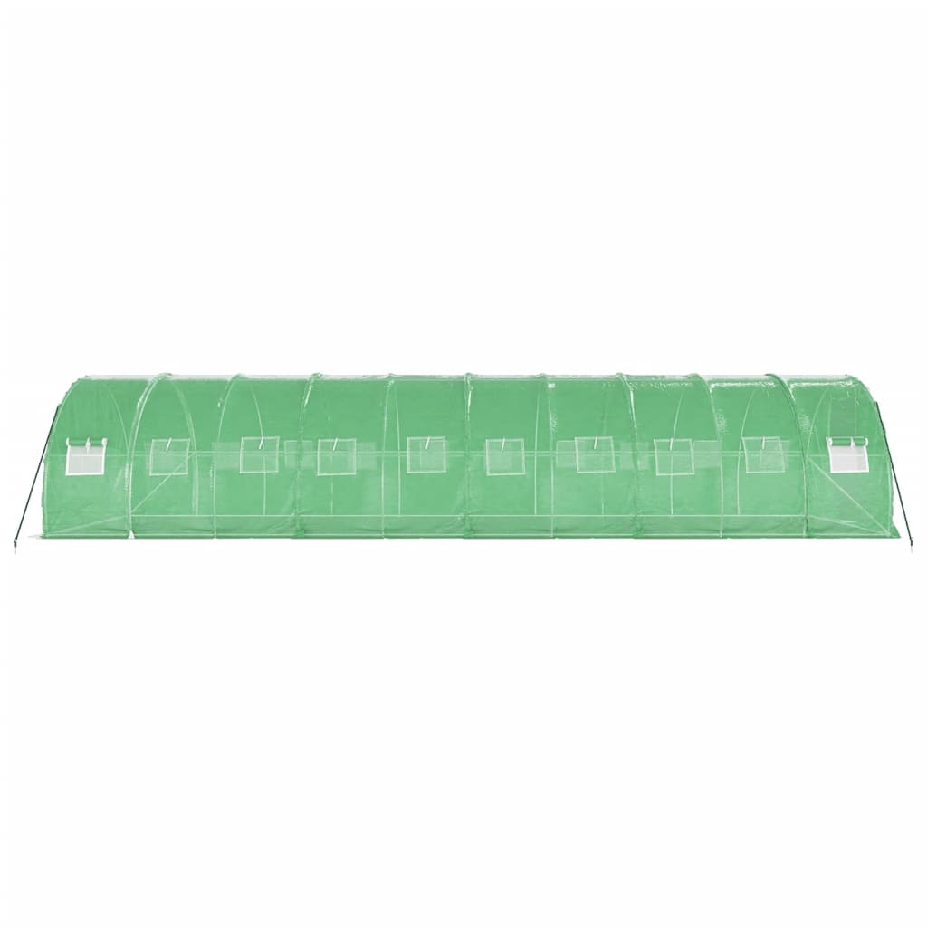 Staklenik s čeličnim okvirom zeleni 30 m² 10 x 3 x 2 m