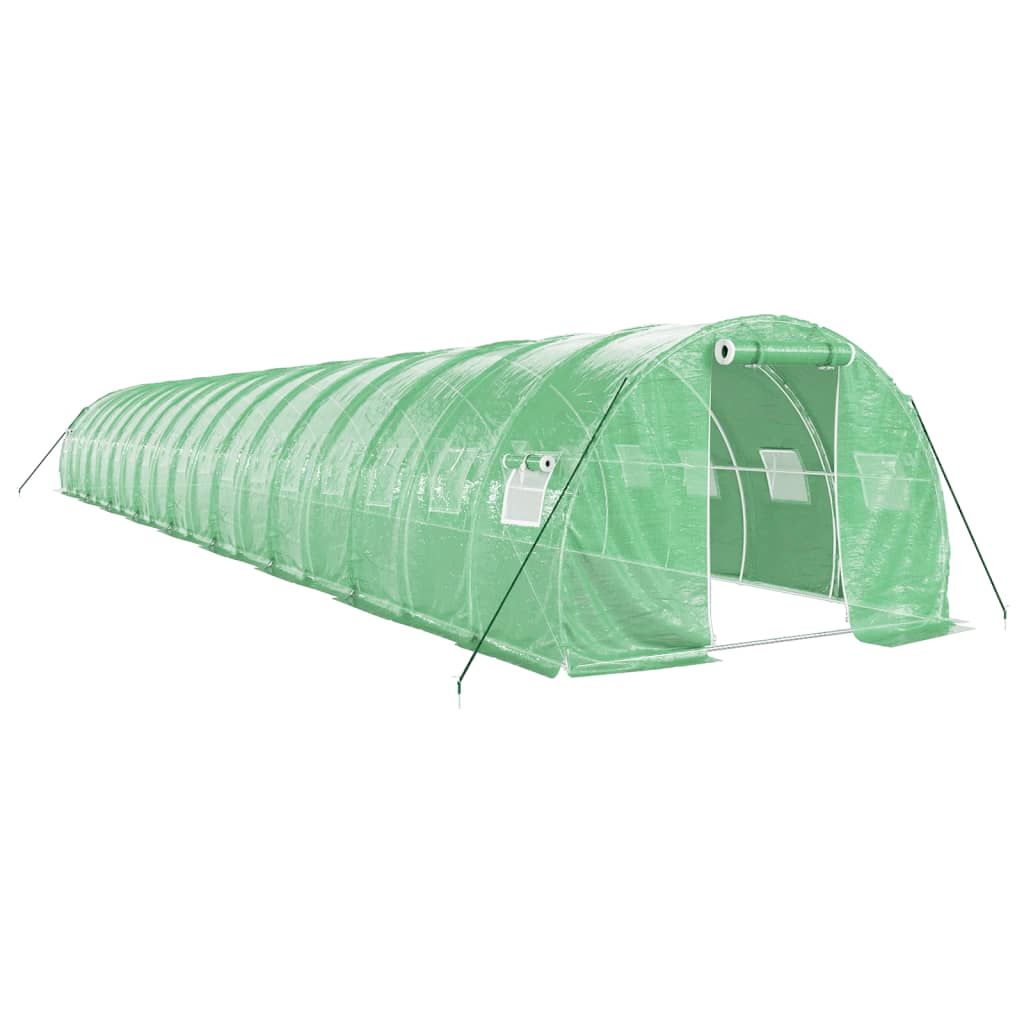 Staklenik s čeličnim okvirom zeleni 54 m² 18 x 3 x 2 m