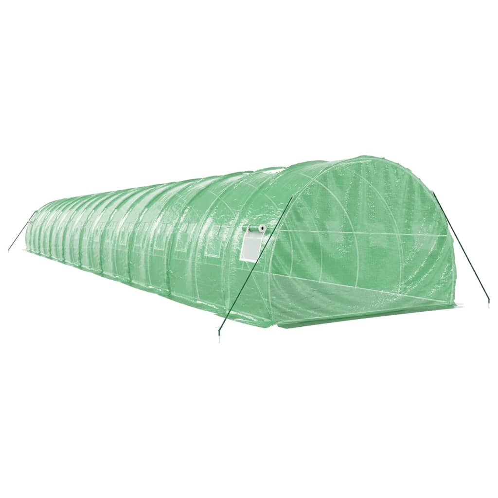 Staklenik s čeličnim okvirom zeleni 54 m² 18 x 3 x 2 m