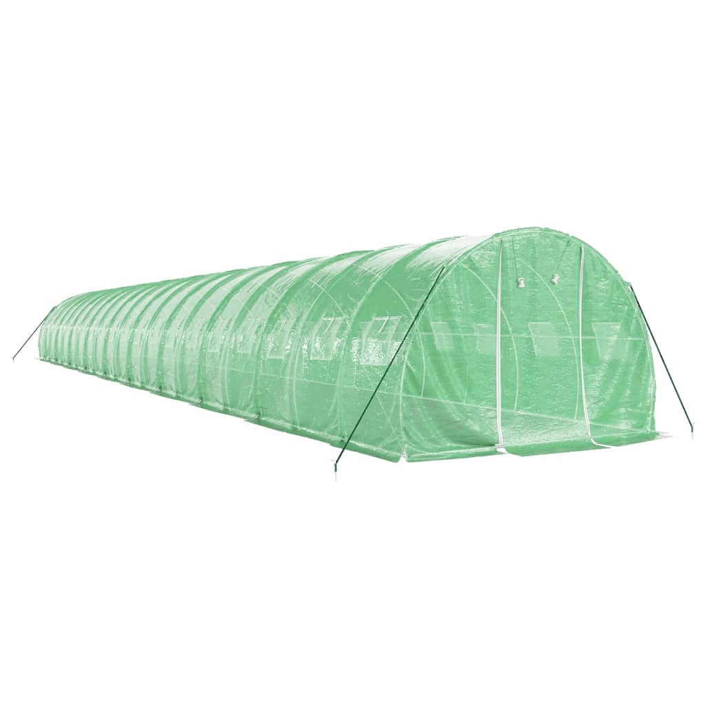 Staklenik s čeličnim okvirom zeleni 60 m² 20 x 3 x 2 m