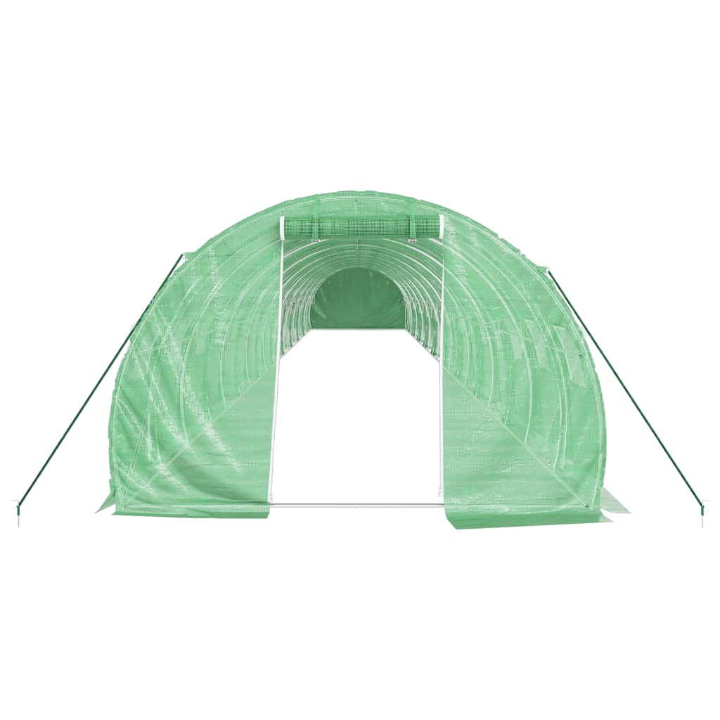 Staklenik s čeličnim okvirom zeleni 60 m² 20 x 3 x 2 m
