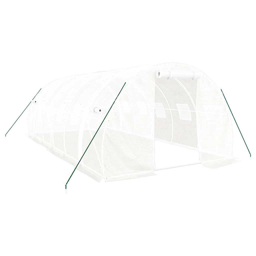Staklenik s čeličnim okvirom bijeli 18 m² 6 x 3 x 2 m