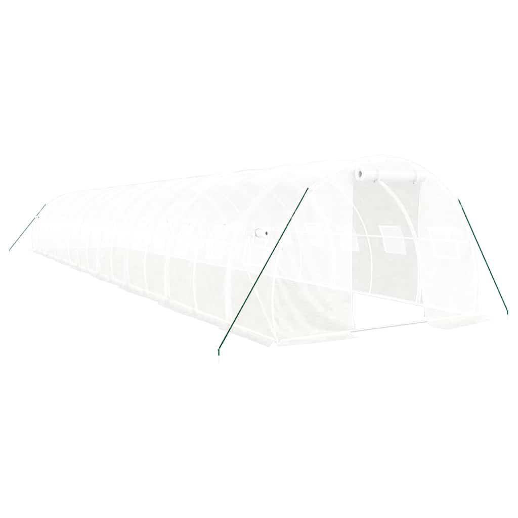 Staklenik s čeličnim okvirom bijeli 48 m² 16 x 3 x 2 m