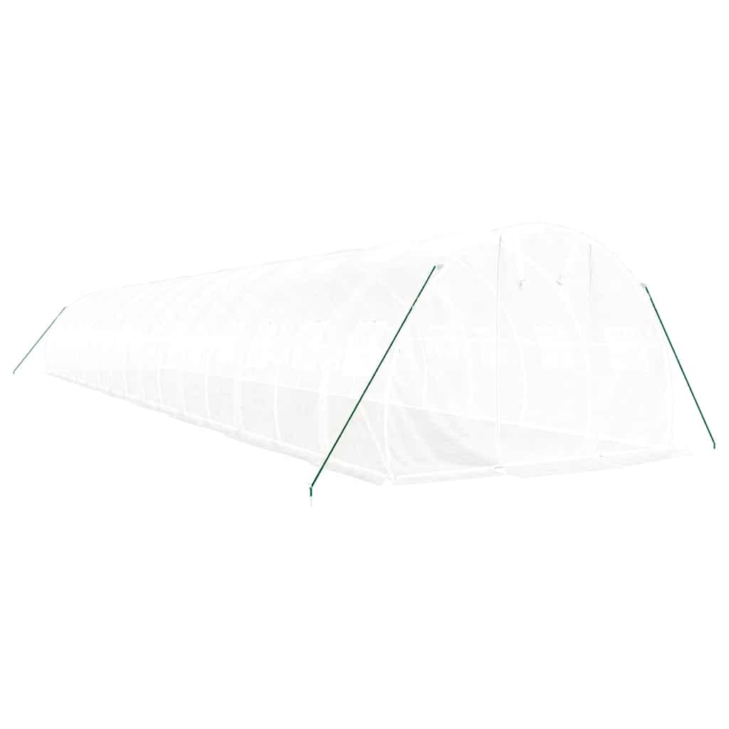 Staklenik s čeličnim okvirom bijeli 48 m² 16 x 3 x 2 m