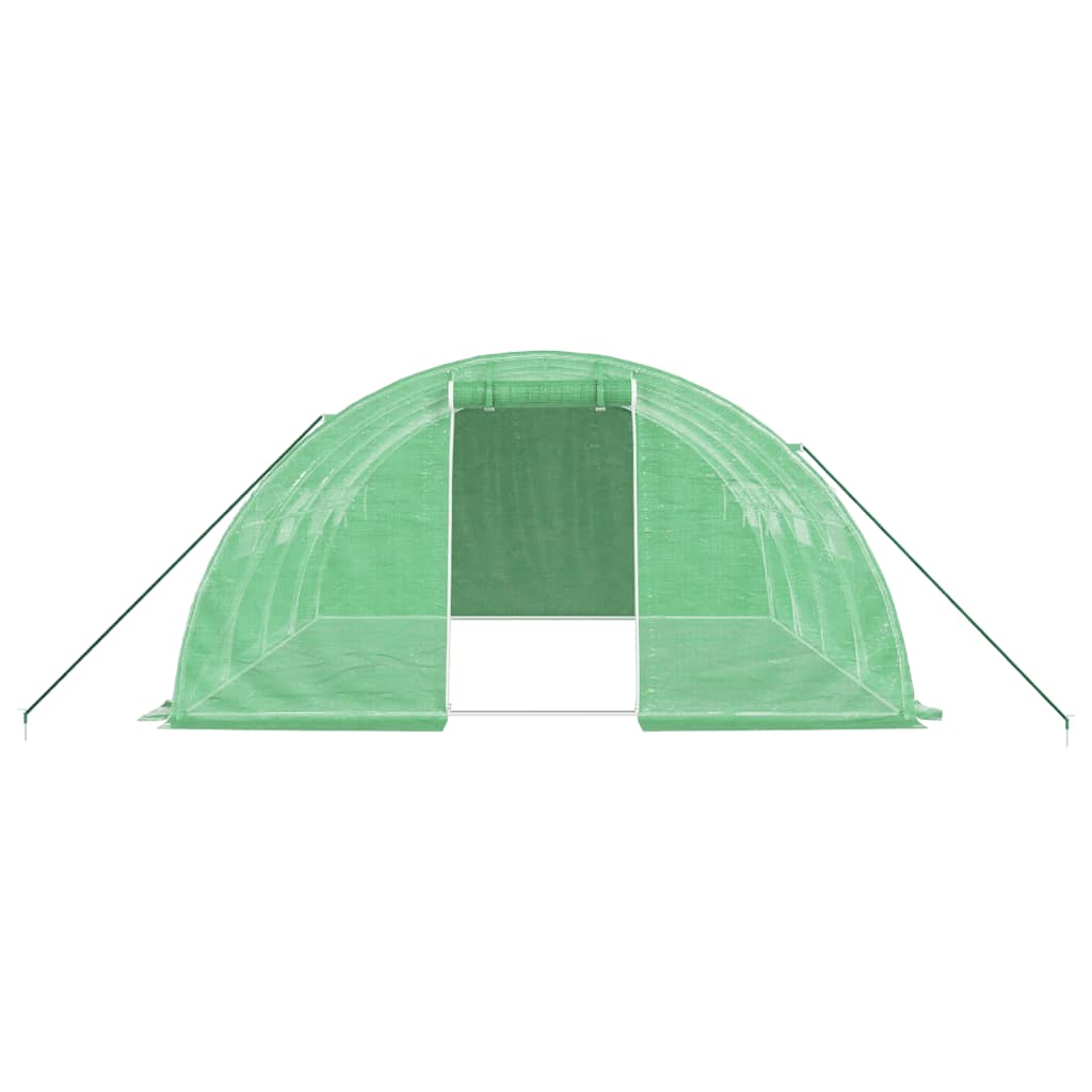 Staklenik s čeličnim okvirom zeleni 16 m² 4 x 4 x 2 m