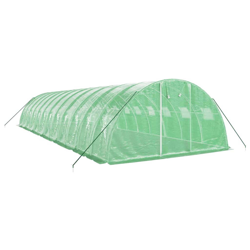 Staklenik s čeličnim okvirom zeleni 48 m² 12 x 4 x 2 m