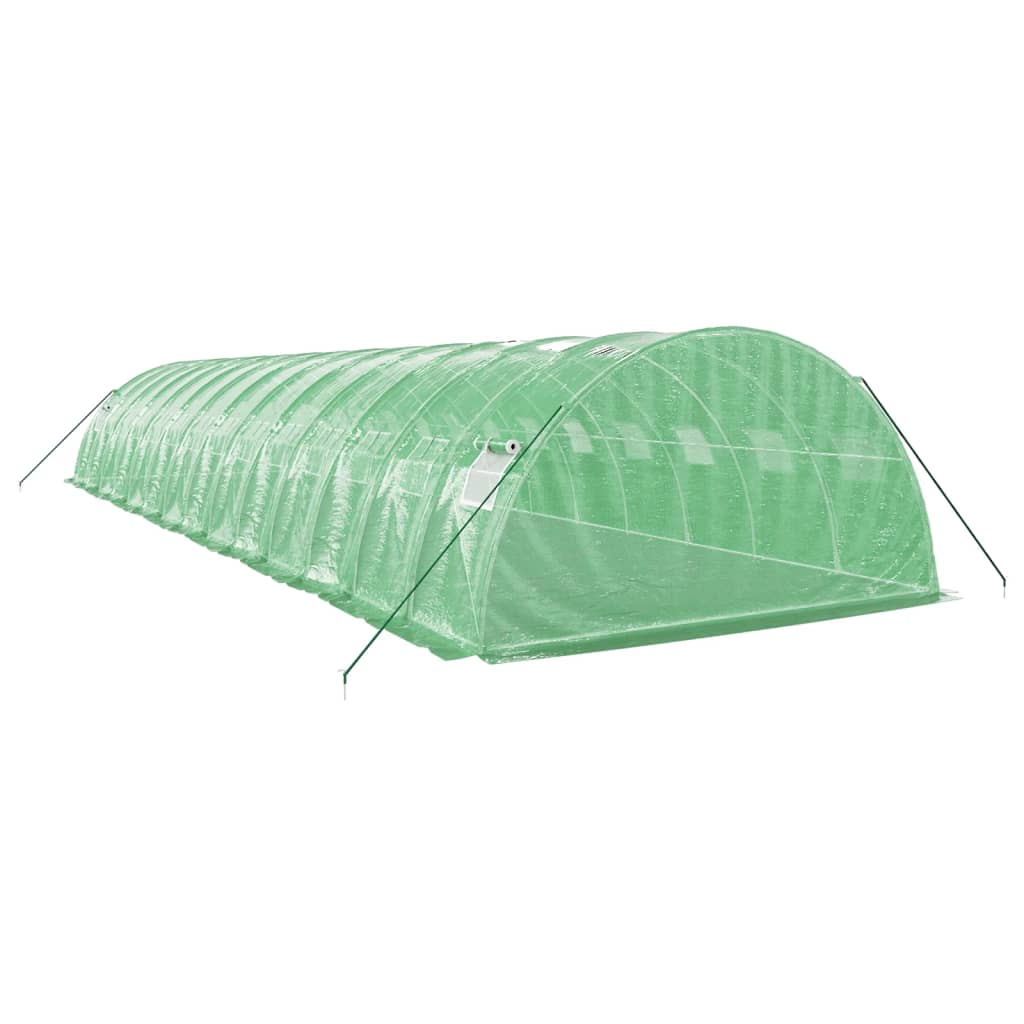 Staklenik s čeličnim okvirom zeleni 56 m² 14 x 4 x 2 m
