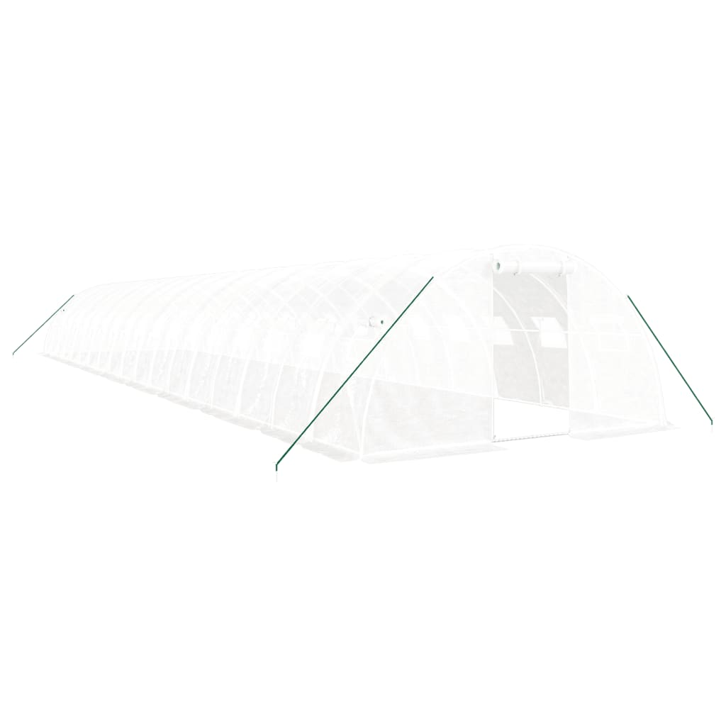 Staklenik s čeličnim okvirom bijeli 72 m² 18 x 4 x 2 m