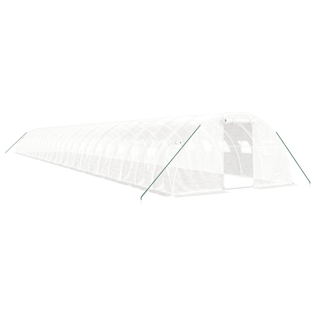 Staklenik s čeličnim okvirom bijeli 96 m² 24 x 4 x 2 m