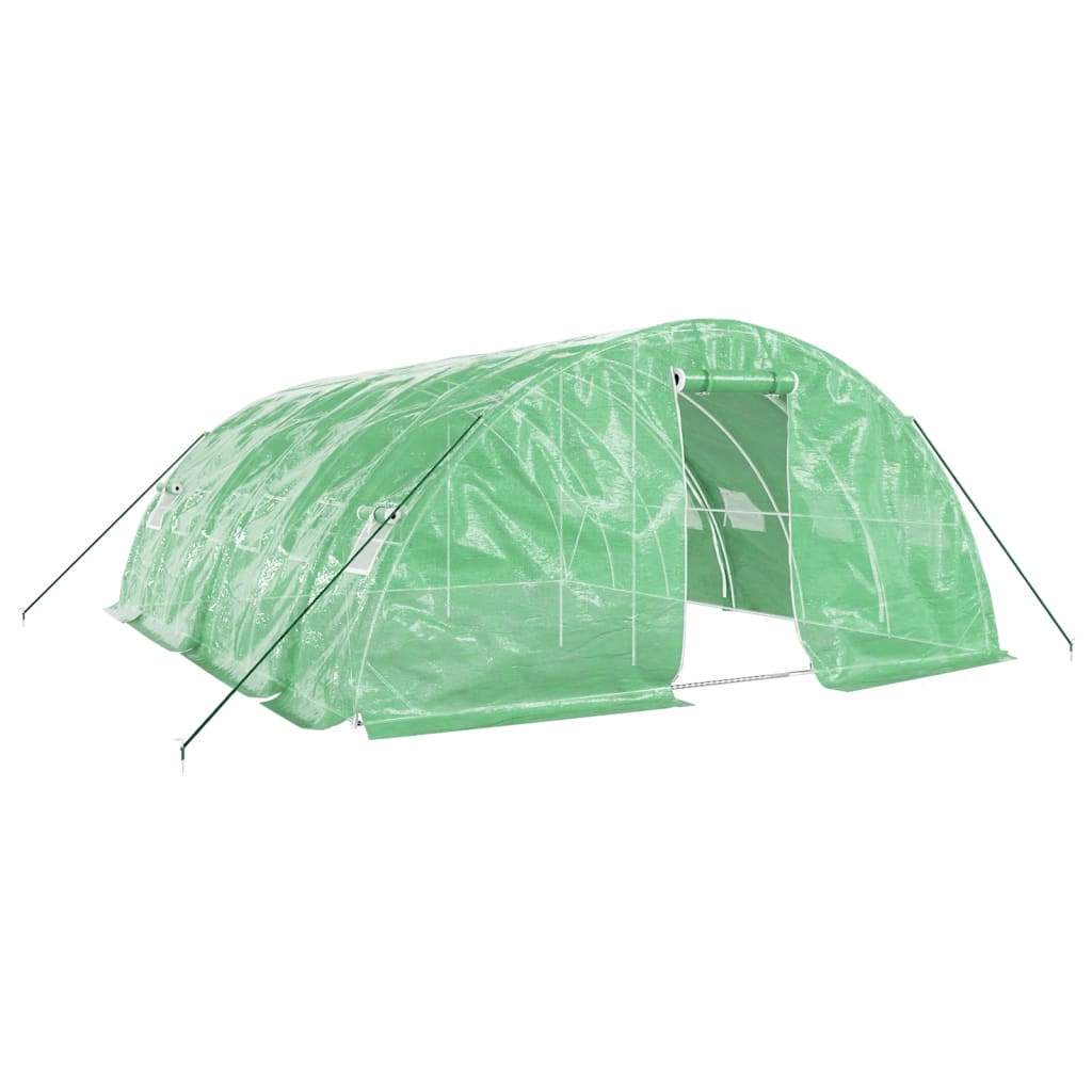 Staklenik s čeličnim okvirom zeleni 30 m² 6 x 5 x 2,3 m