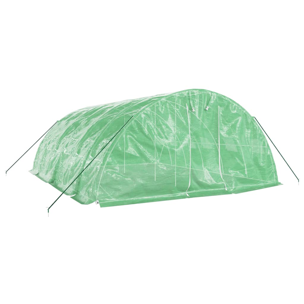 Staklenik s čeličnim okvirom zeleni 30 m² 6 x 5 x 2,3 m