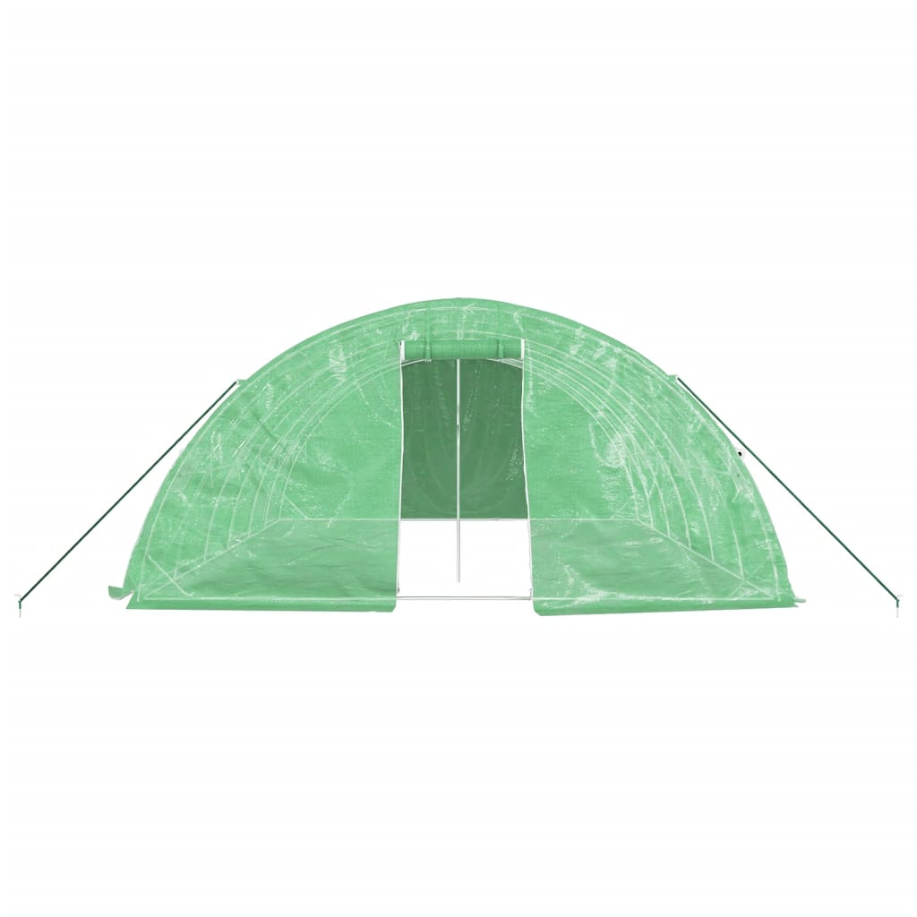 Staklenik s čeličnim okvirom zeleni 30 m² 6 x 5 x 2,3 m