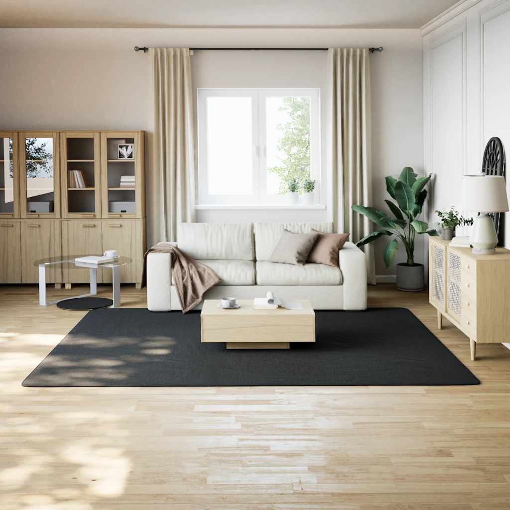 Čupavi tepih crni 240x305 cm poliester