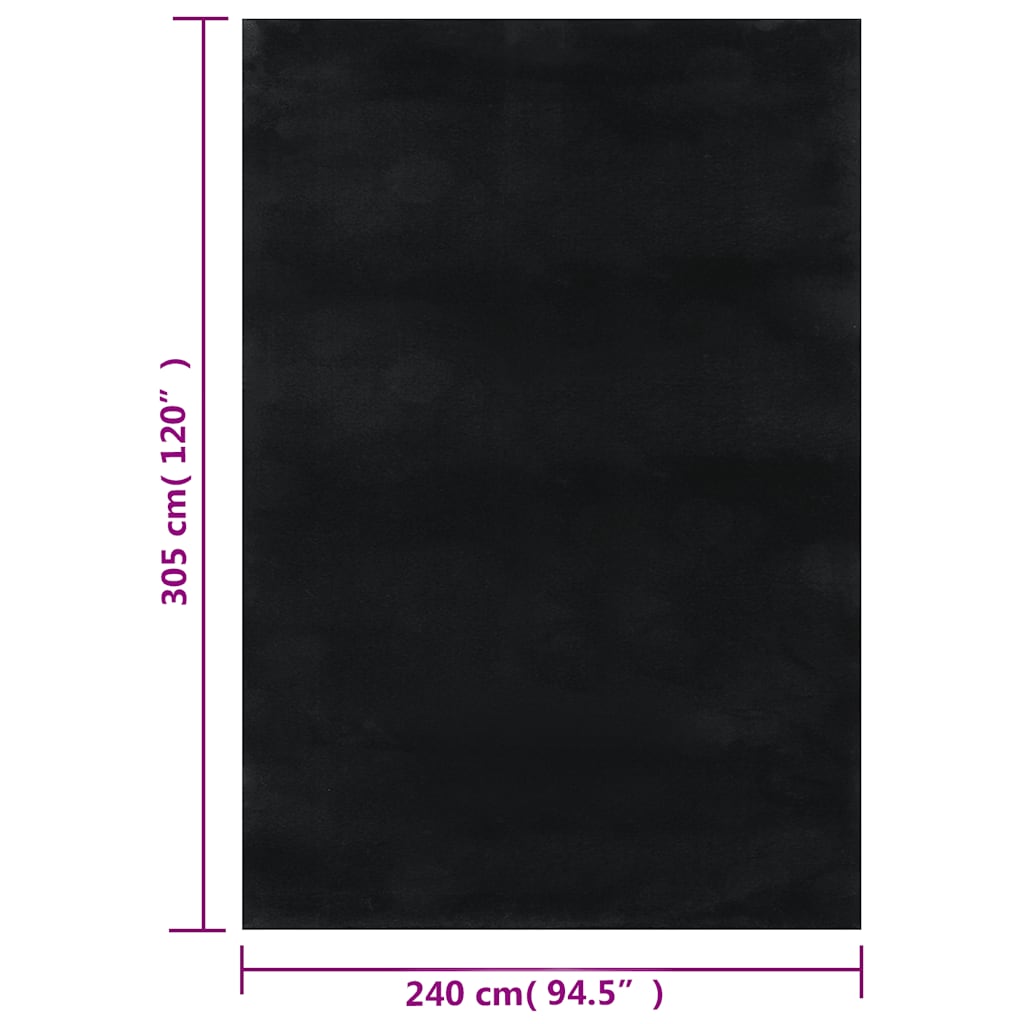 Čupavi tepih crni 240x305 cm poliester