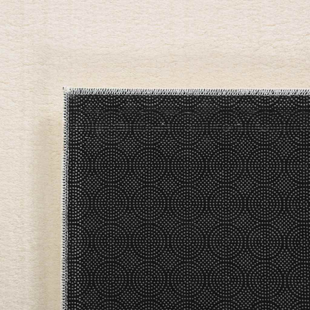 Čupavi tepih krem bijele boje 120x183 cm poliester