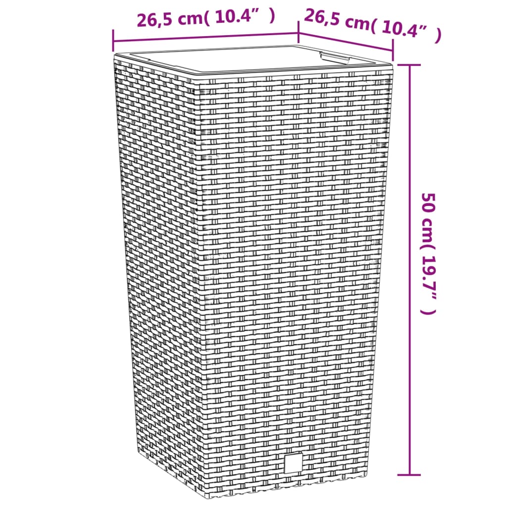 Sadilica s uklonjivom unutrašnjosti bijela 11 /26,5 L PP ratan