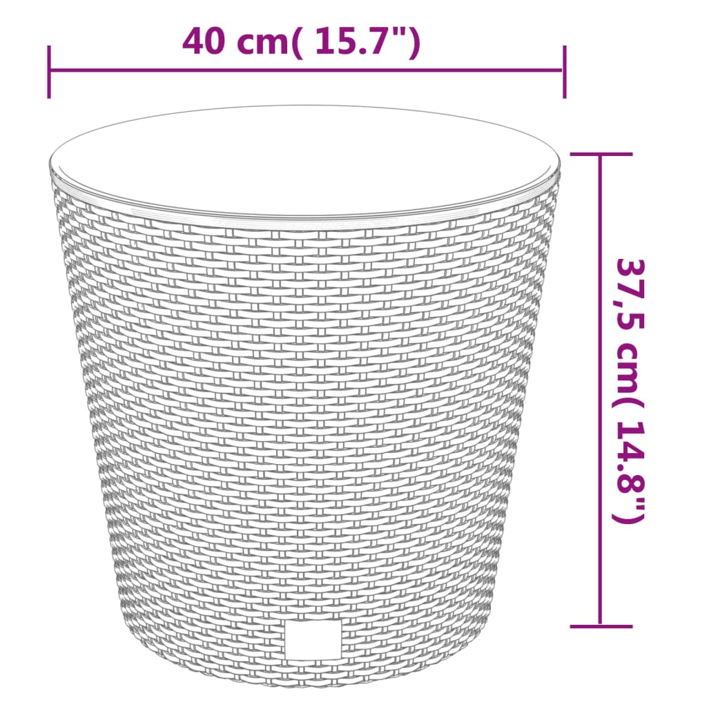 Sadilica s uklonjivom unutrašnjosti antracit 35/37,5 L PP ratan