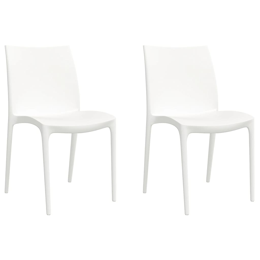 Vrtne stolice 2 kom bijele 50 x 46 x 80 cm od polipropilena