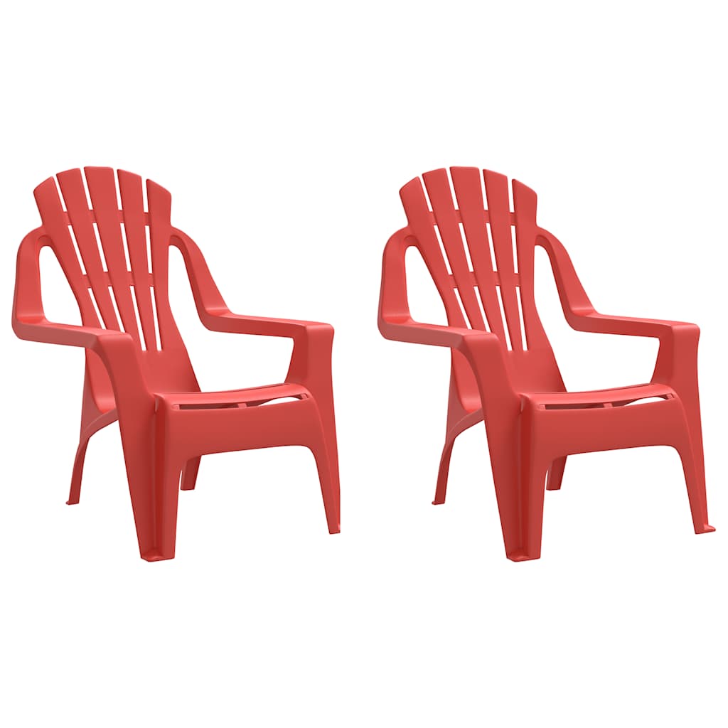 Vrtne stolice za djecu 2kom crvene 37x34x44cm PP izgled drva