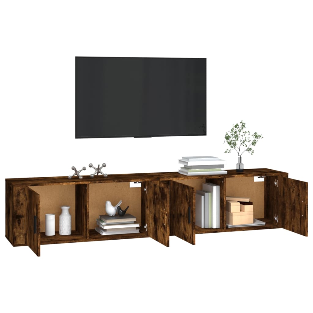 Zidni TV ormarići 2 kom boja dimljenog hrasta 100x34,5x40 cm