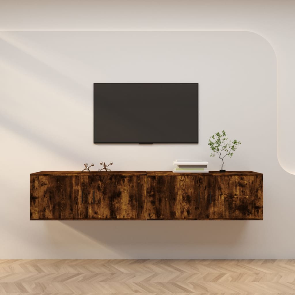 Zidni TV ormarići 2 kom boja dimljenog hrasta 100x34,5x40 cm