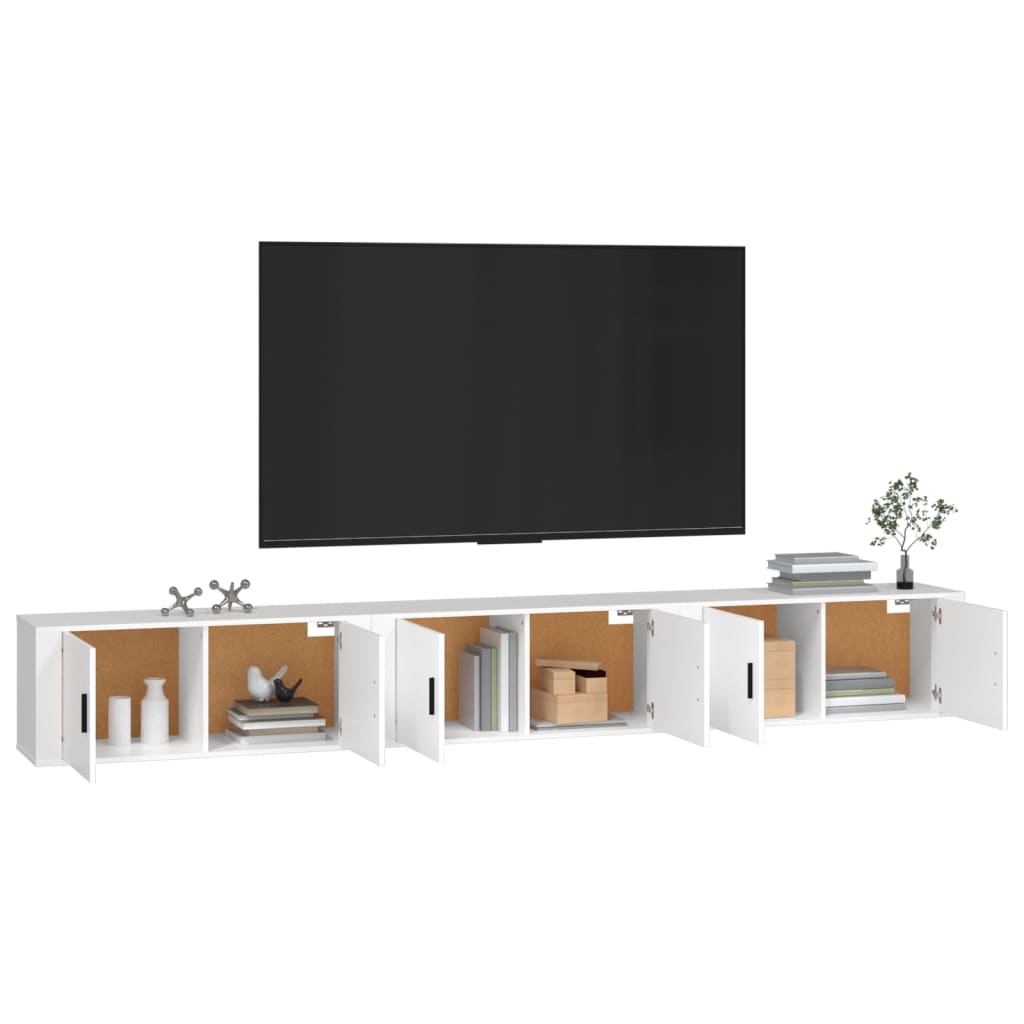 Zidni TV ormarić 3 kom bijeli 100 x 34,5 x 40 cm