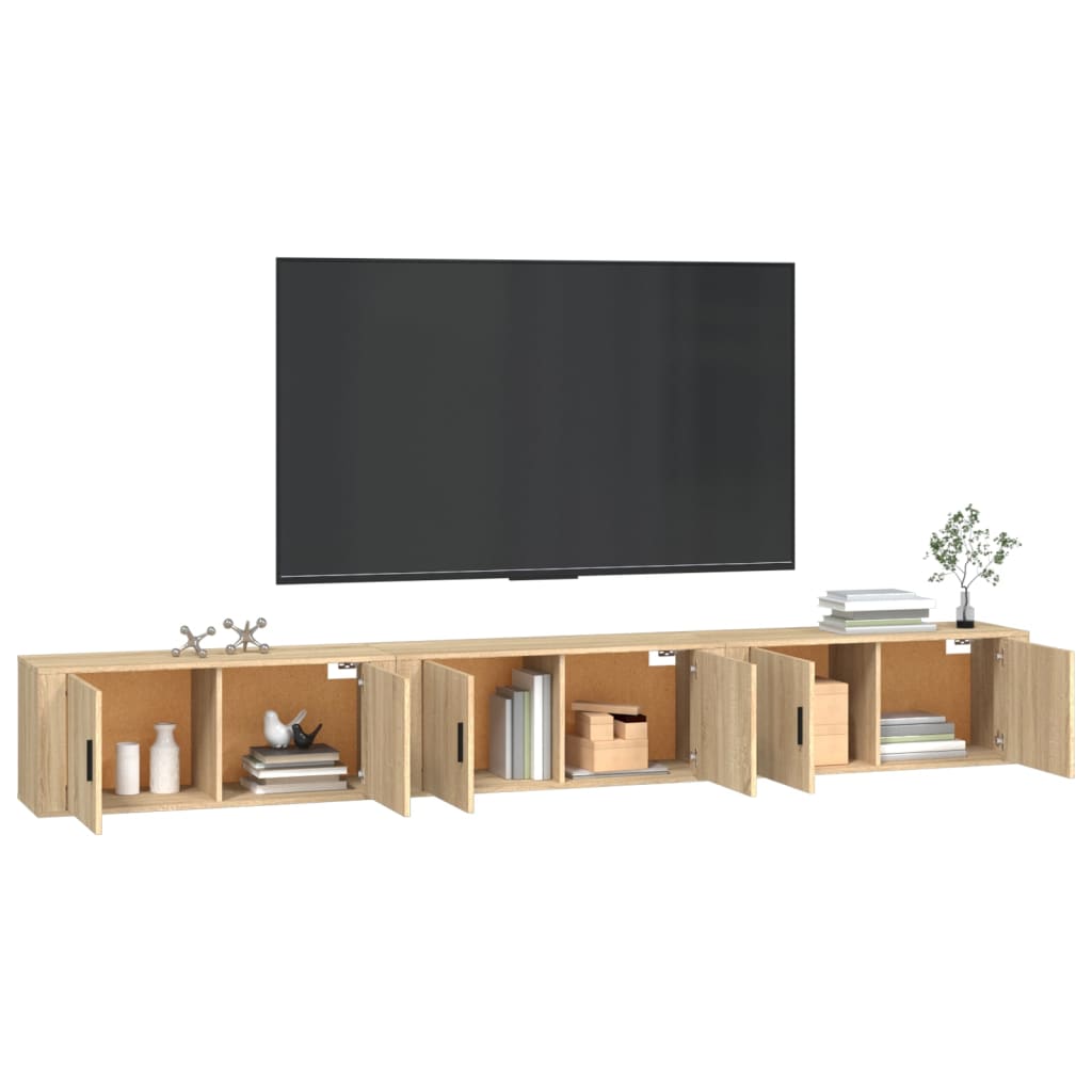 Zidni TV ormarići 3 kom boja hrasta sonome 100x34,5x40 cm
