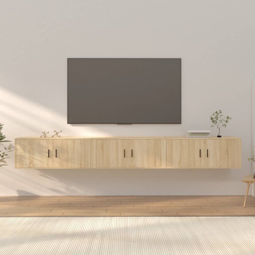 Zidni TV ormarići 3 kom boja hrasta sonome 100x34,5x40 cm