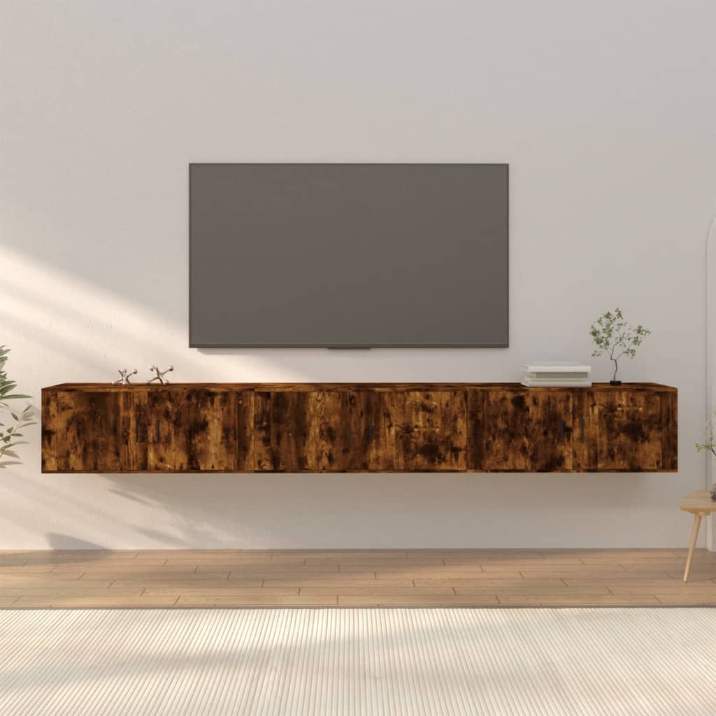 Zidni TV ormarići 3 kom boja dimljenog hrasta 100x34,5x40 cm