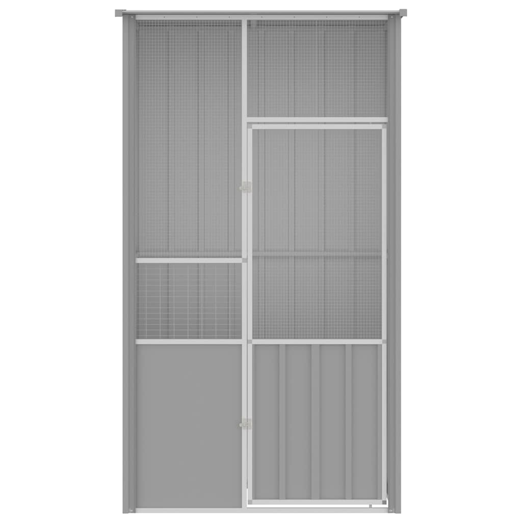 Kavez za ptice sivi 115 x 78 x 200 cm od pocinčanog čelika