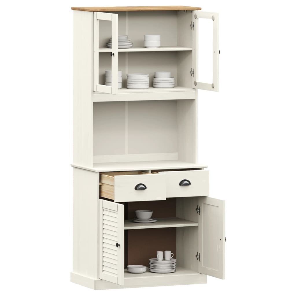 Visoka komoda VIGO bijela 78 x 40 x 175 cm od masivne borovine