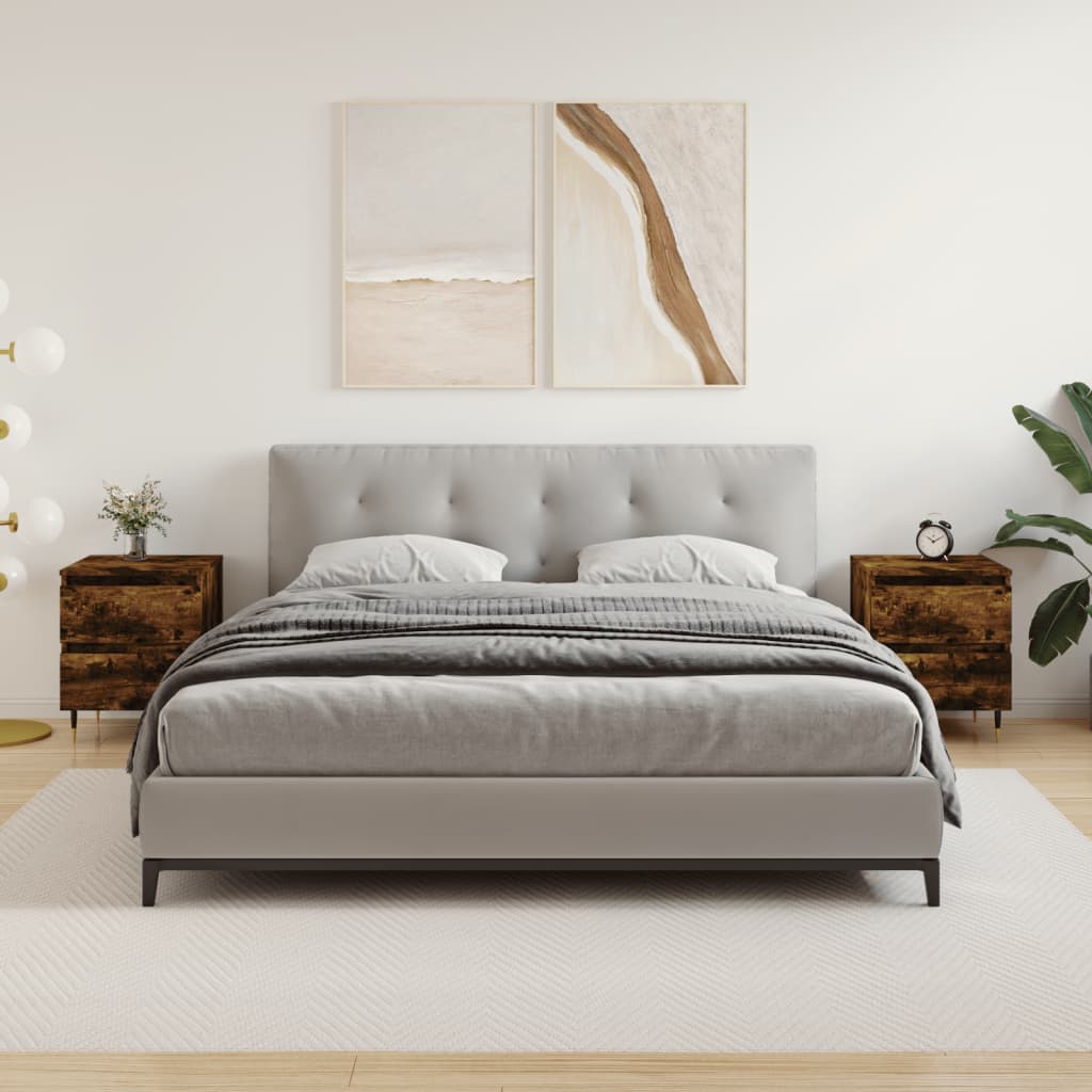 Noćni ormarići 2 kom boja hrasta 40x35x50 cm konstruirano drvo