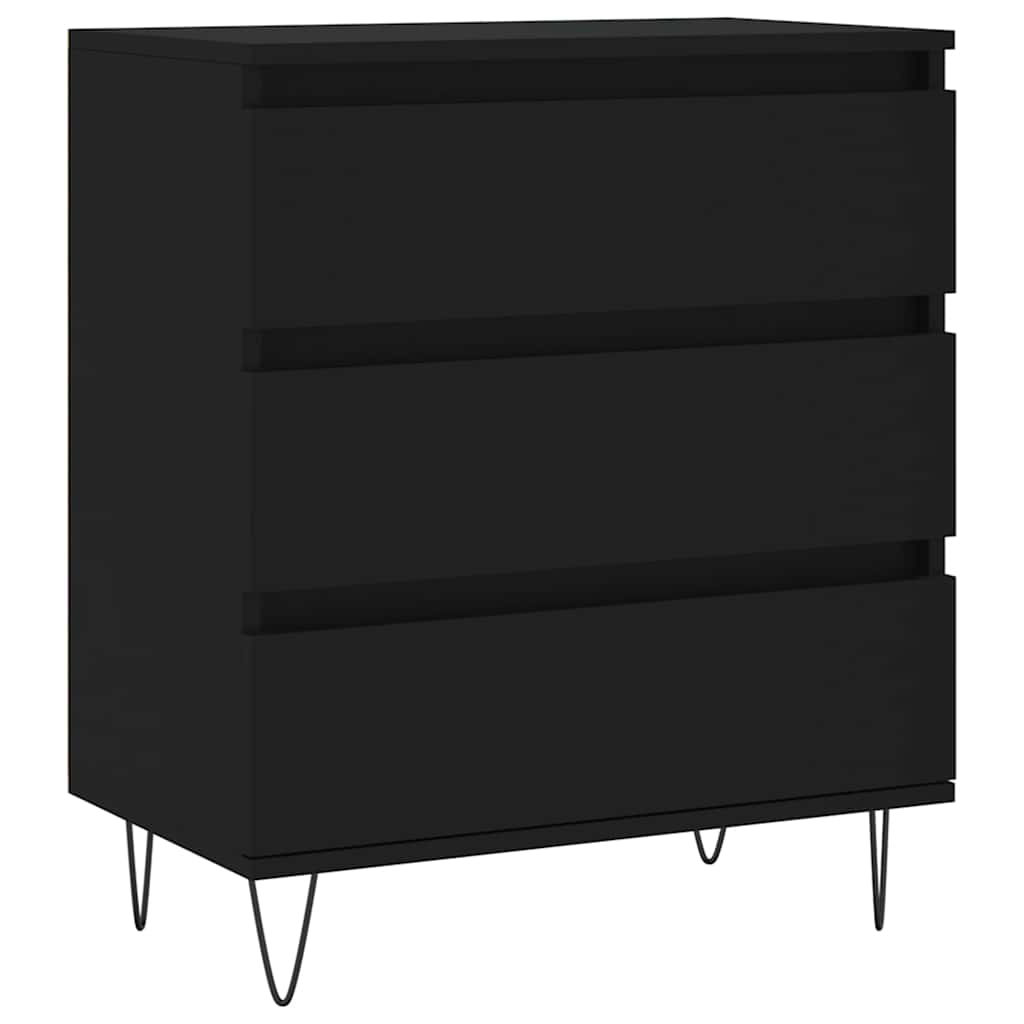 Komoda crna 60 x 35 x 70 cm od konstruiranog drva