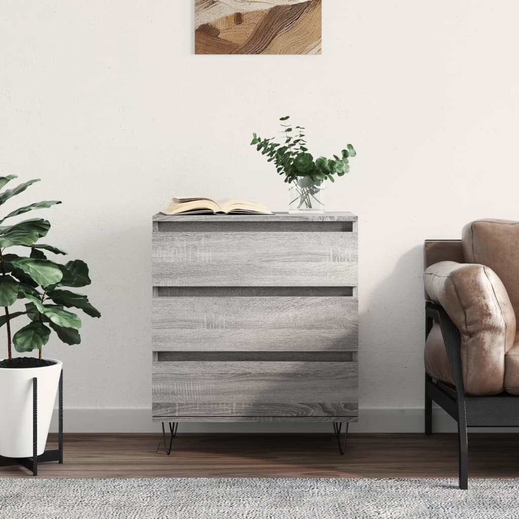 Komoda sivog hrasta sonome 60x35x70 cm od konstruiranog drva