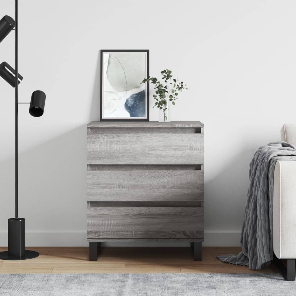 Komoda sivog hrasta sonome 60x35x70 cm od konstruiranog drva