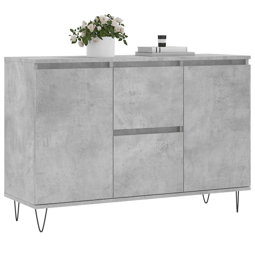 Komoda siva boja betona 101,5x35x70 cm od konstruiranog drva