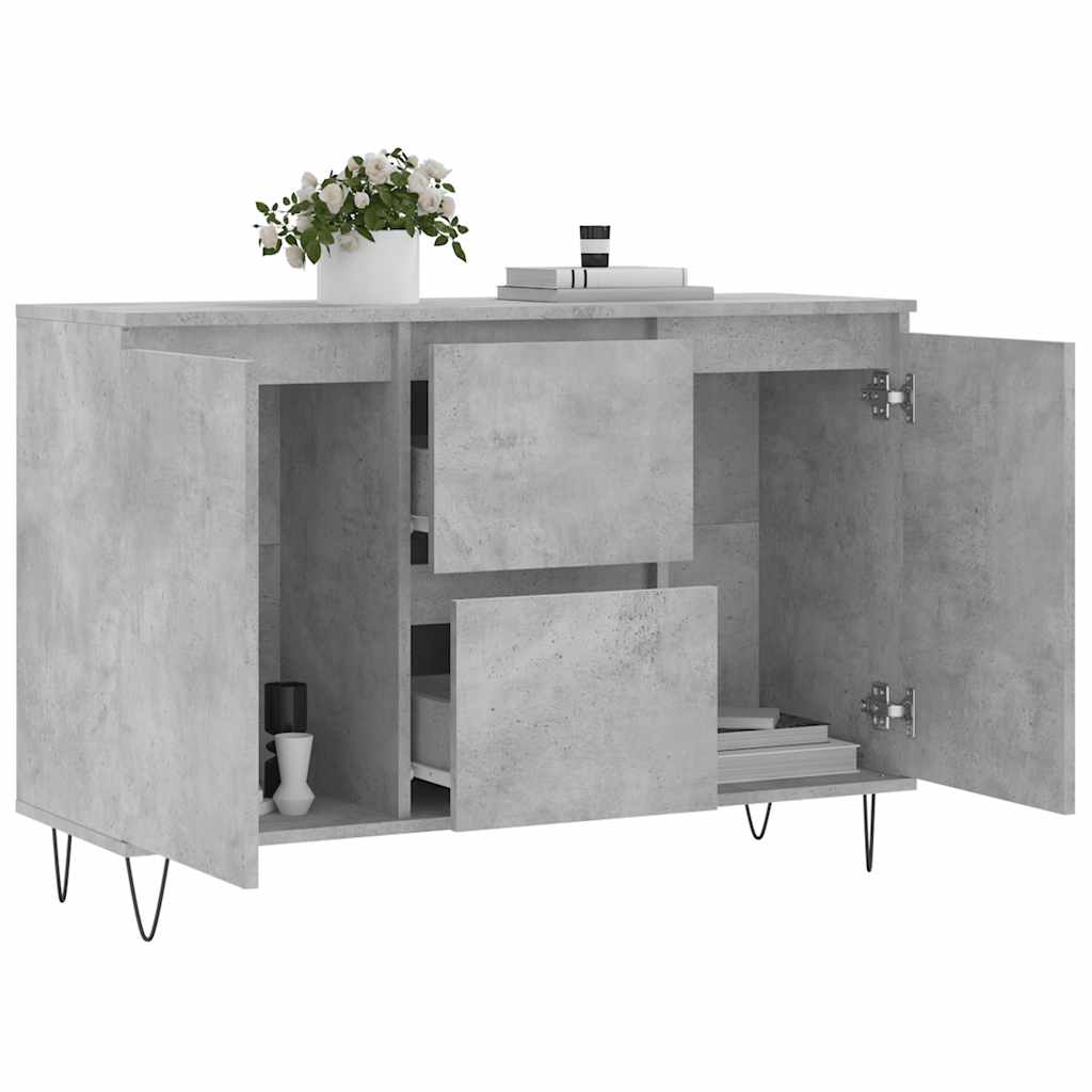 Komoda siva boja betona 101,5x35x70 cm od konstruiranog drva
