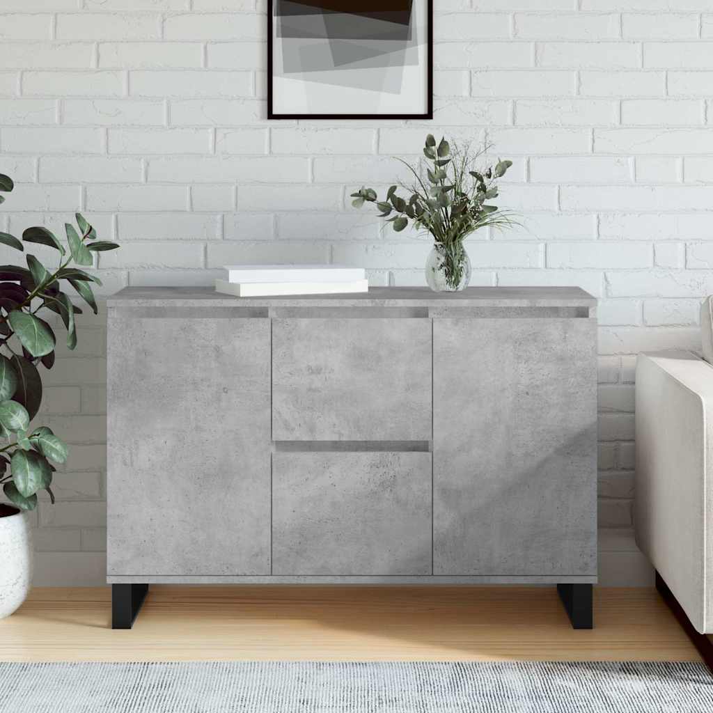 Komoda siva boja betona 101,5x35x70 cm od konstruiranog drva
