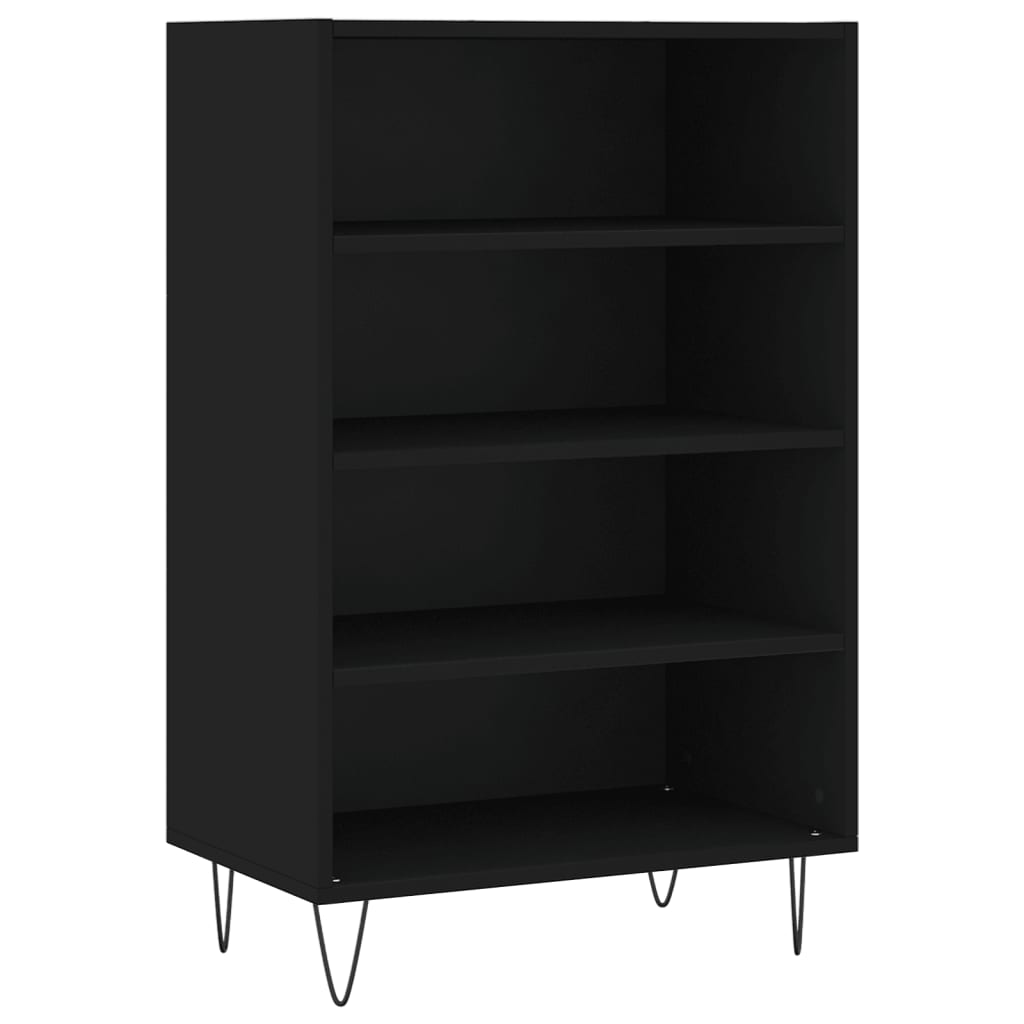 Visoka komoda crna 57 x 35 x 90 cm od konstruiranog drva