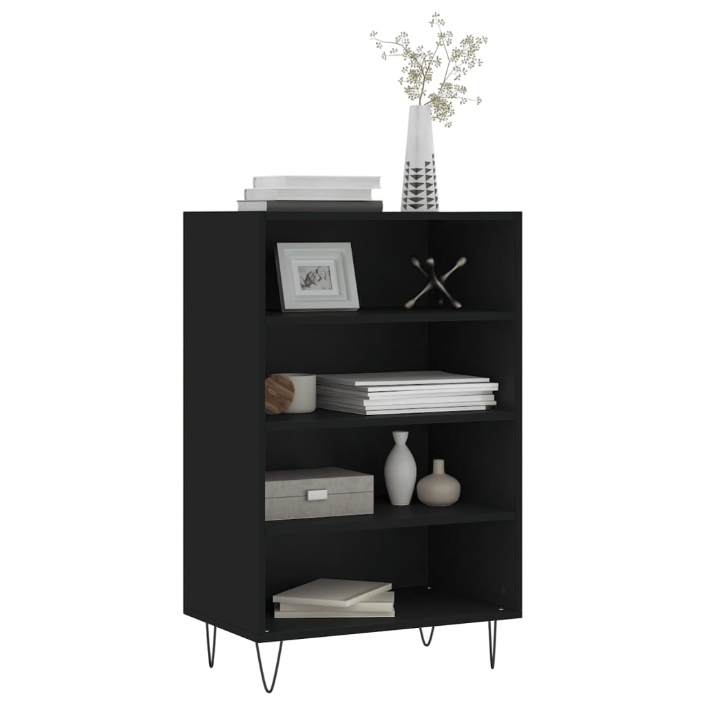 Visoka komoda crna 57 x 35 x 90 cm od konstruiranog drva