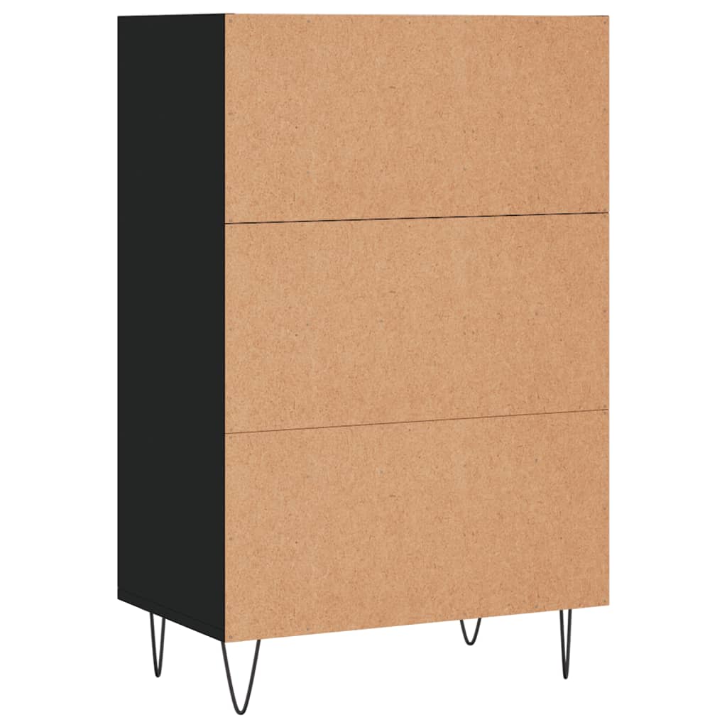Visoka komoda crna 57 x 35 x 90 cm od konstruiranog drva